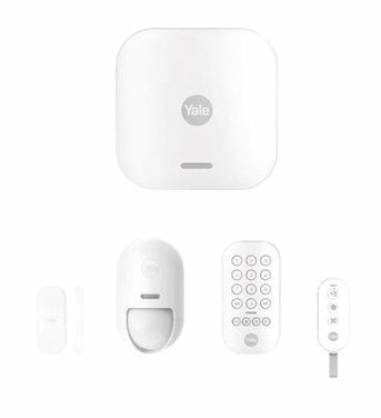 Yale Zestaw startowy inteligentnego alarmu 5 elementów - Centralka, Klawiatura, Pilot, Czujnik ruchu, Czujnik okno/drzwi