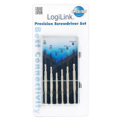 Zestaw śrubokrętów Logilink | 6 szt. | W zestawie przenośne etui. Zawiera: 1x śrubokręt płaski 1,4 mm, 1x śrubokręt płaski 2,0 m