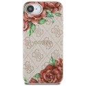 Etui Guess 4G Flowers Print MagSafe do iPhone 16e różowy