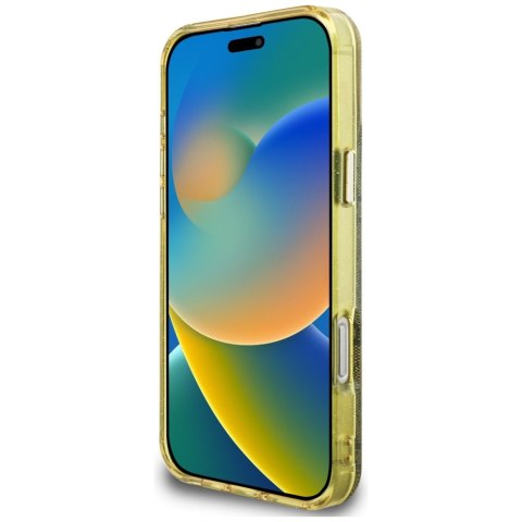 Etui Guess IML Metal Glitter 4G Circle Triangle MagSafe do iPhone 16 Pro Max brązowy