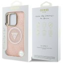 Etui Guess IML Metal Glitter 4G Circle Triangle MagSafe do iPhone 16 Pro Max różowy