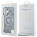 Etui Guess IML Metal Glitter 4G Circle Triangle MagSafe do iPhone 16 niebieski