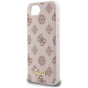 Etui Guess Peony Script Logo MagSafe do iPhone 16e brązowy