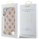 Etui Guess Peony Script Logo MagSafe do iPhone 16e brązowy