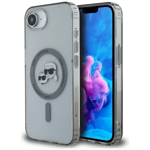 Etui Karl Lagerfeld IML Metal Karl & Choupette Heads MagSafe do iPhone 16e czarny