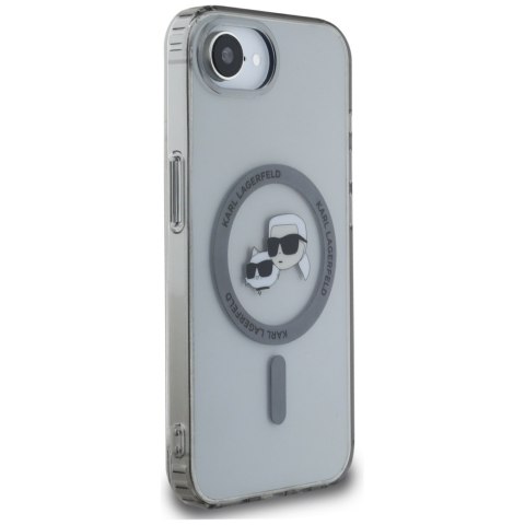 Etui Karl Lagerfeld IML Metal Karl & Choupette Heads MagSafe do iPhone 16e czarny