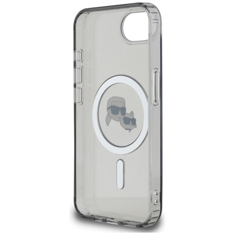 Etui Karl Lagerfeld IML Metal Karl & Choupette Heads MagSafe do iPhone 16e czarny