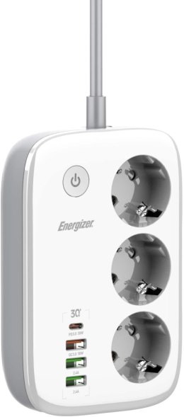 LISTWA ZASILAJĄCA SMART Energizer Z Wi-Fi I APP 3x SCHUKO 3x USB-A 1x USB-C 2500W 10A KABEL 2M