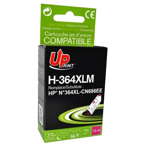 UPrint kompatybilny ink / tusz z CB324EE, CN686EE, HP 364XL, magenta, 12ml, H-364XLM, z chipem, dla HP Photosmart B8550, C5380, 