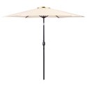 Duży parasol ogrodowy skośny łamany z korbą 6 żeber beżowy 270 cm MultiGarden