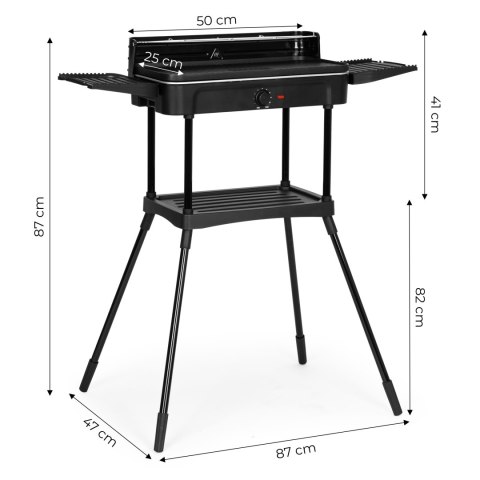 Grill elektryczny 3w1 stojący stołowy płyta grillowa ociekacz termostat MultiGarden