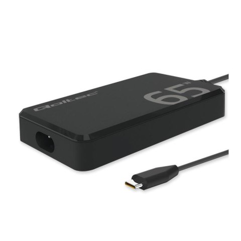 Ładowarka sieciowa Qoltec 65W GaN Super Fast SLIM | PD | 5-20V | 3.25A | USB-C 3.1 | Laptop | MacBook | Smartfon | +kabel