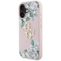 Etui Guess Grained Roses Big 4G logo do iPhone 16 różowy