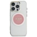 Etui Guess IML Metal Colored Circle Classic Logo MagSafe do iPhone 16 Pro Max różowy