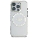 Etui Guess IML Metal Colored Circle Classic Logo MagSafe do iPhone 16 Pro biały
