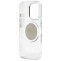 Etui Guess IML Metal Colored Circle Classic Logo MagSafe do iPhone 16 Pro szary