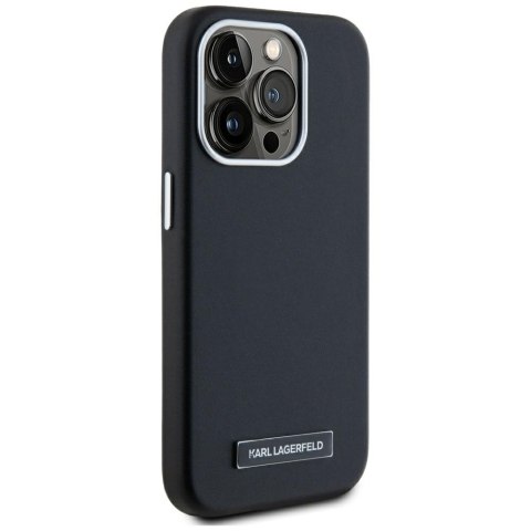 Etui Karl Lagerfeld FW Metal Plate MagSafe do iPhone 15 Pro czarny