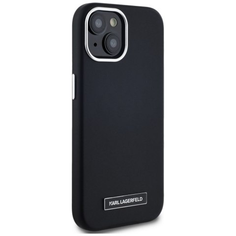 Etui Karl Lagerfeld FW Metal Plate MagSafe do iPhone 15 czarny