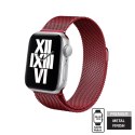 Crong Milano Steel - Pasek ze stali nierdzewnej do Apple Watch 38/40 mm (czerwony)