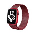 Crong Milano Steel - Pasek ze stali nierdzewnej do Apple Watch 38/40 mm (czerwony)