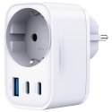 Adapter sieciowy 3MK Hyper Comfort Charger 30W 1xUSB-A 2xUSB-C 1xSchuko PD QC3.0 biały