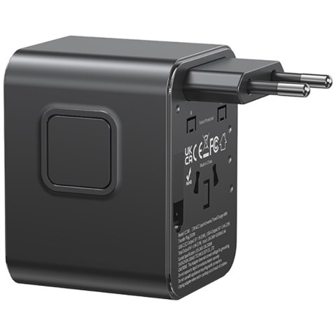 Ładowarka sieciowa USAMS Travel Adapter CC308 USB-C + USB-A 17W 4w1 US/AU/EU/UK czarny