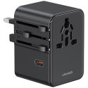 Ładowarka sieciowa USAMS Travel Adapter CC310 3xUSB-C 70W 4w1 US/AU/EU/UK czarny