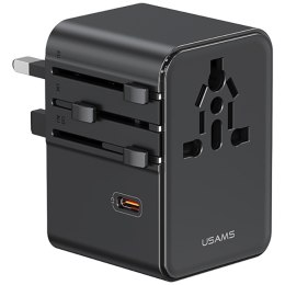 Ładowarka sieciowa USAMS Travel Adapter CC310 3xUSB-C 70W 4w1 US/AU/EU/UK czarny