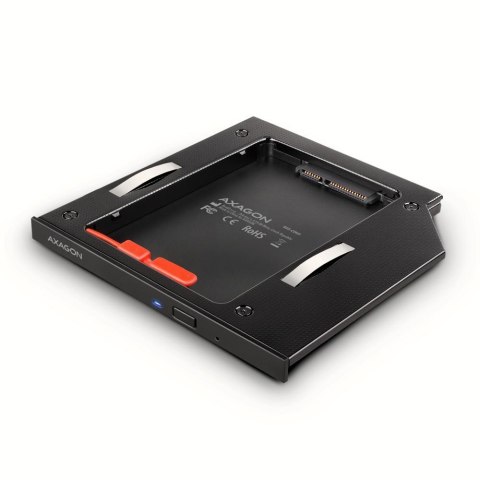Ramka montażowa/redukcja z gniazda DVD do 2.5" SSD/HDD 9.5 mm Axagon czarna