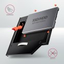 Ramka montażowa/redukcja z gniazda DVD do 2.5" SSD/HDD 9.5 mm Axagon czarna