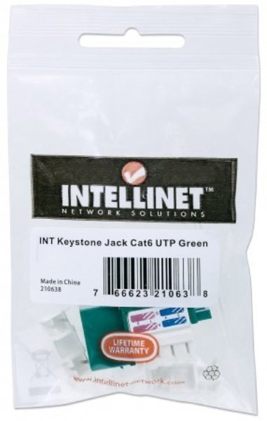 Moduł Keystone Cat6 UTP RJ45 zaciskany zielony