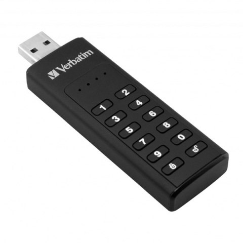 Verbatim USB flash disk, USB 3.0, 128GB, Keypad Secure, czarny, 49429, USB A, 256bitowe szyfrowanie AES, LED