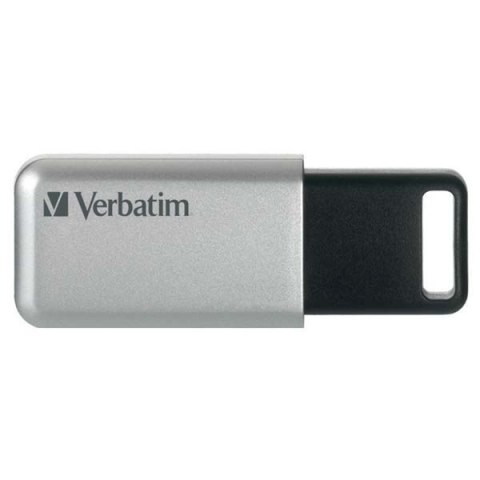 Verbatim USB flash disk, USB 3.0, 16GB, Secure Pro, Store N Go, srebrny, 98664, USB A, szyfrowanie AES 256-bit, wysuwane złącze