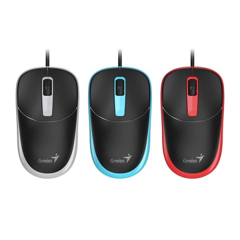 Mysz przewodowa, Genius DX-123, czarno-niebieski, optyczna, 1200DPI