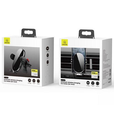 USAMS Uchwyt indukcyjny US-CD131 15W Automatic do szyby/na deskę rozdz. czarny/black CD131ZJ01