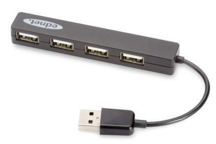 Hub USB Ednet 4xUSB 2.0 "Mini", pasywny, czarny