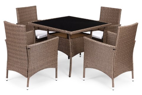 Komplet mebli ogrodowych z technorattanu 4 krzesła + stół MultiGarden