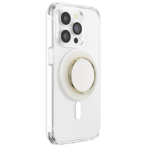 Uchwyt i podstawka do telefonu Popsockets Round Luxe Coconut Creme Enamel MagSafe beżowy 808938
