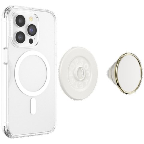 Uchwyt i podstawka do telefonu Popsockets Round Luxe Coconut Creme Enamel MagSafe beżowy 808938