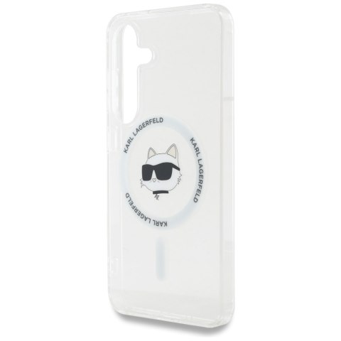 Etui Karl Lagerfeld Button Choupette Head Printed Logo MagSafe do Samsung Galaxy S25 biały