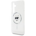 Etui Karl Lagerfeld Button Choupette Head Printed Logo MagSafe do Samsung Galaxy S25+ biały