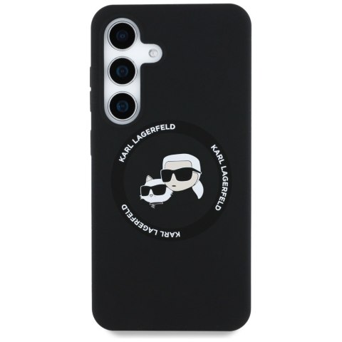 Etui Karl Lagerfeld Silicone Double Heads And Circle MagSafe do Samsung Galaxy S25+ czarny