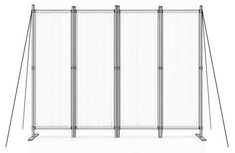 Składany parawan ogrodowy pokojowy 4-panelowy 167x216 cm beżowy MultiGarden