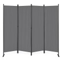 Składany parawan ogrodowy pokojowy 4-panelowy 167x216 cm szary MultiGarden