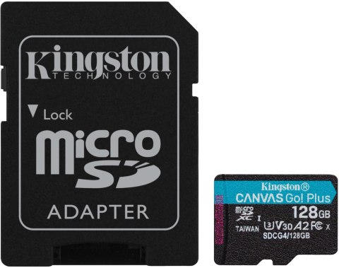 Karta pamięci microSD 128GB Kingston CanvasGo! Plus 200MB/s A2 U3 V30 + adapter