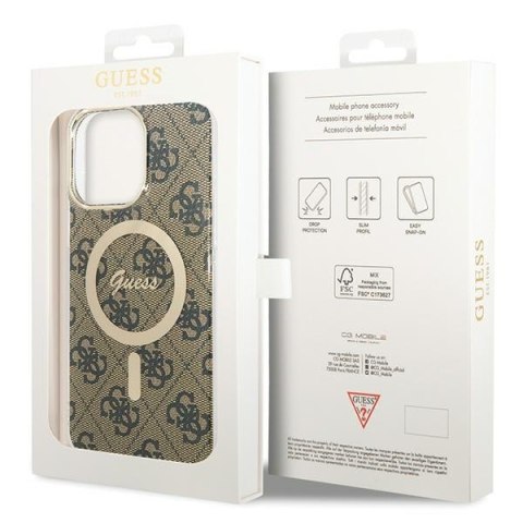 Guess GUHMP15XH4STW iPhone 15 Pro Max6.7" brązowy/brown hardcase IML 4G MagSafe