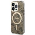 Guess GUHMP15LH4STW iPhone 15 Pro6.1" brązowy/brown hardcase IML 4G MagSafe