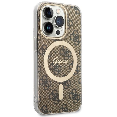 Guess GUHMP15LH4STW iPhone 15 Pro6.1" brązowy/brown hardcase IML 4G MagSafe