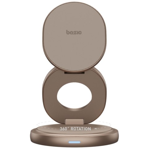 Ładowarka indukcyjna Bazic Gomag Gyre składna z obrotową bazą 3w1 15W Fast Charging złoty