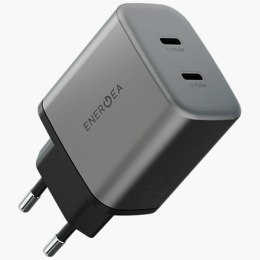 Ładowarka sieciowa Energea Ampcharge GaN45 2xUSB-C PD/PPS/QC3.0 45W szary